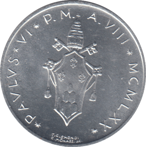 1970 FIVE LIRE VATICAN - WORLD COINS - Cambridgeshire Coins