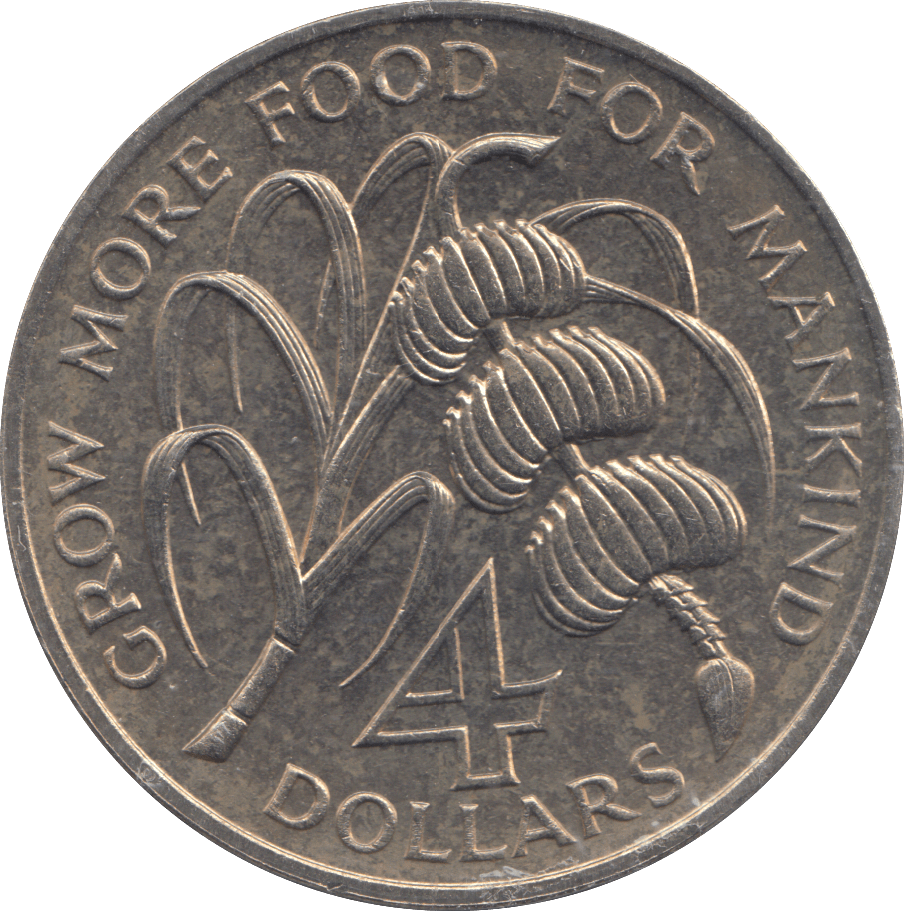 1970 FOUR DOLLARS BARBADOS - WORLD COINS - Cambridgeshire Coins