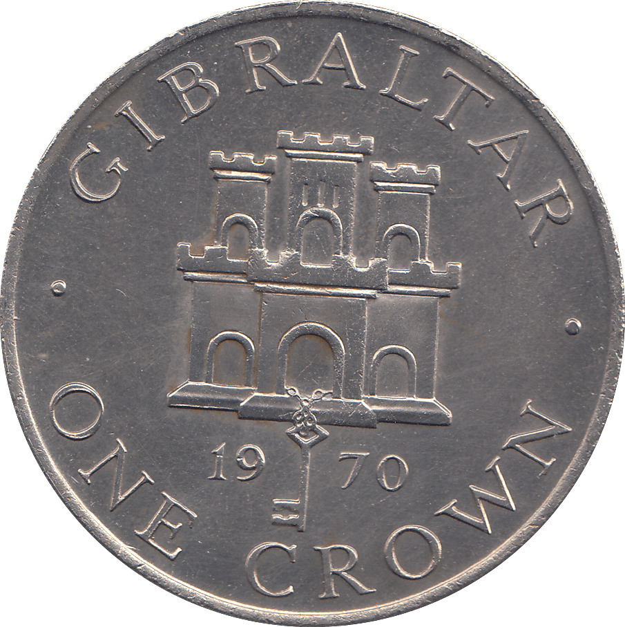 1970 GIBRALTAR ONE CROWN - WORLD COINS - Cambridgeshire Coins