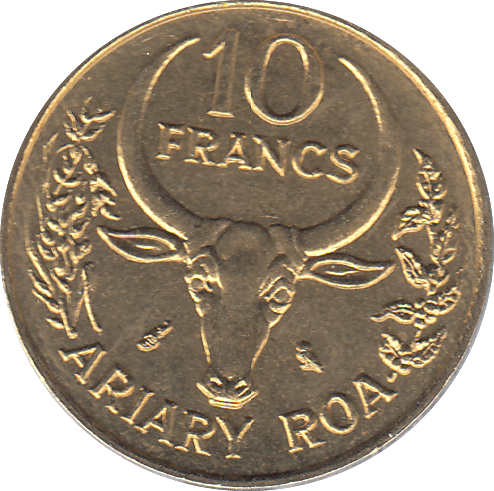 1970 MADAGASCAR 10 FRANCS COIN - W - Cambridgeshire Coins