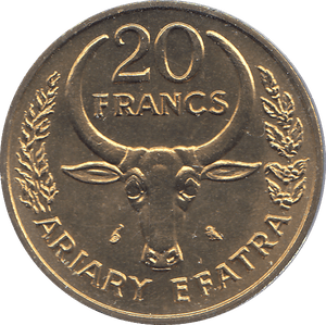 1970 MADAGASCAR 20 FRANCS COIN - Cambridgeshire Coins