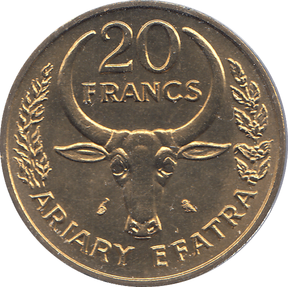 1970 MADAGASCAR 20 FRANCS COIN - Cambridgeshire Coins