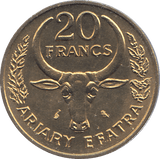 1970 MADAGASCAR 20 FRANCS COIN - Cambridgeshire Coins