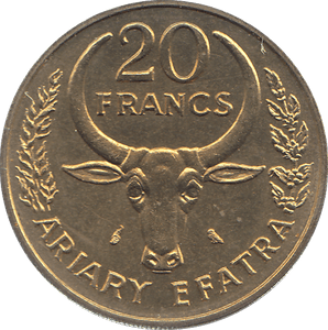 1970 MADAGASCAR 20 FRANCS COIN - WORLD COINS - Cambridgeshire Coins