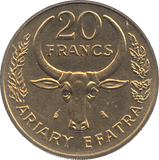 1970 MADAGASCAR 20 FRANCS COIN - WORLD COINS - Cambridgeshire Coins