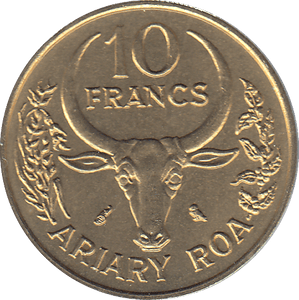 1970 MADAGASCAR TEN FRANCS COIN - WORLD COINS - Cambridgeshire Coins