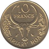 1970 MADAGASCAR TEN FRANCS COIN - WORLD COINS - Cambridgeshire Coins