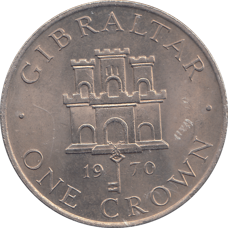 1970 ONE CROWN GIBRALTAR ( BU ) - WORLD COINS - Cambridgeshire Coins