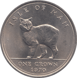 1970 ONE CROWN MANX CAT ISLE OF MAN - WORLD COINS - Cambridgeshire Coins