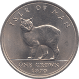 1970 ONE CROWN MANX CAT ISLE OF MAN - WORLD COINS - Cambridgeshire Coins