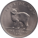 1970 ONE CROWN MANX CAT ISLE OF MAN - WORLD COINS - Cambridgeshire Coins