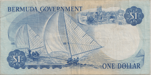 1970 ONE DOLLAR BERMUDA BANKNOTE REF-1764 - WORLD BANKNOTES - Cambridgeshire Coins
