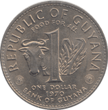 1970 ONE DOLLAR GUYANA - WORLD COINS - Cambridgeshire Coins