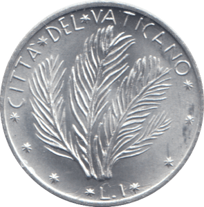 1970 ONE LIRE VATICAN - WORLD COINS - Cambridgeshire Coins