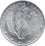 1970 ONE LIRE VATICAN - WORLD COINS - Cambridgeshire Coins