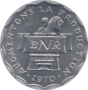 1970 RWANDA TWO FRANCS - WORLD COINS - Cambridgeshire Coins