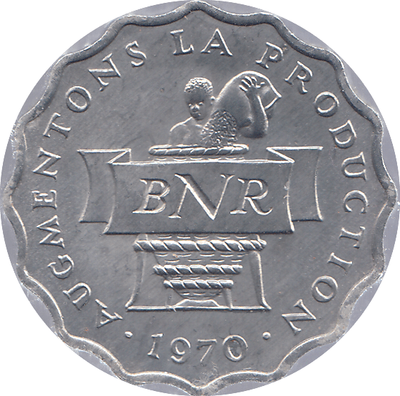 1970 RWANDA TWO FRANCS - WORLD COINS - Cambridgeshire Coins