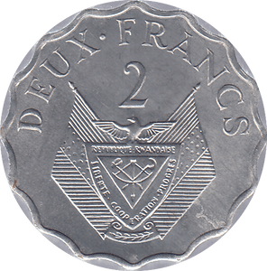 1970 RWANDA TWO FRANCS - WORLD COINS - Cambridgeshire Coins
