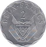 1970 RWANDA TWO FRANCS - WORLD COINS - Cambridgeshire Coins