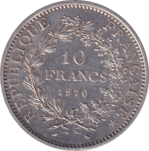 1970 SILVER 10 FRANC FRANCE - SILVER WORLD COINS - Cambridgeshire Coins