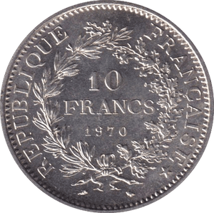 1970 SILVER 10 FRANCS FRANCE - SILVER WORLD COINS - Cambridgeshire Coins