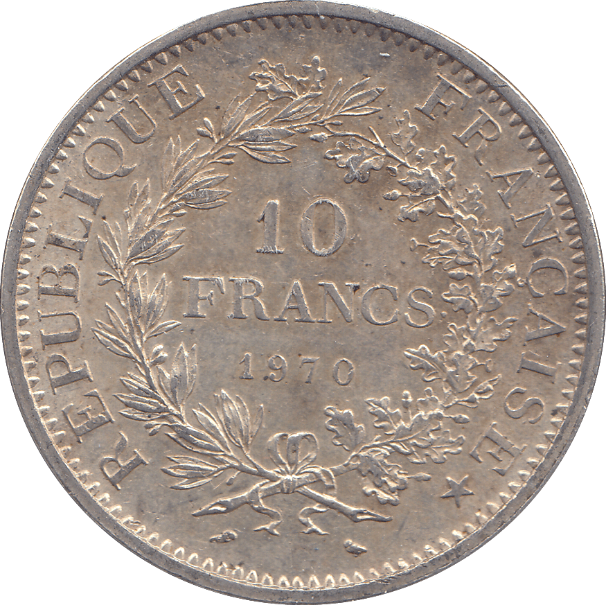 1970 SILVER 10 FRANCS FRANCE - SILVER WORLD COINS - Cambridgeshire Coins