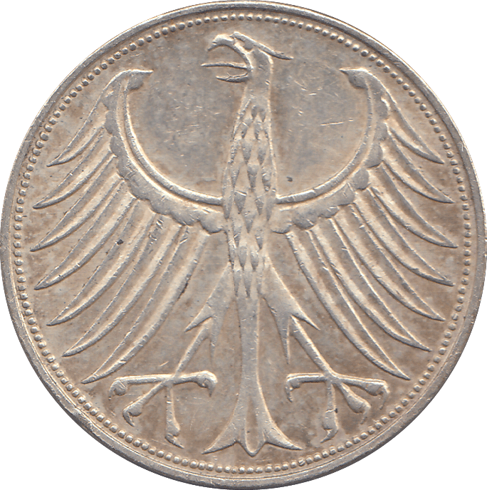 1970 SILVER GERMANY 5 MARKS - WORLD COINS - Cambridgeshire Coins