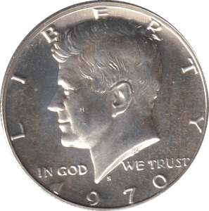 1970 SILVER HALF DOLLAR USA - SILVER WORLD COINS - Cambridgeshire Coins