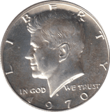 1970 SILVER HALF DOLLAR USA - SILVER WORLD COINS - Cambridgeshire Coins