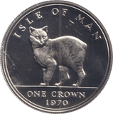 1970 SILVER ONE CROWN ISLE OF MAN - SILVER WORLD COINS - Cambridgeshire Coins