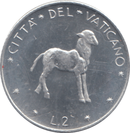 1970 TWO LIRE VATICAN - WORLD COINS - Cambridgeshire Coins