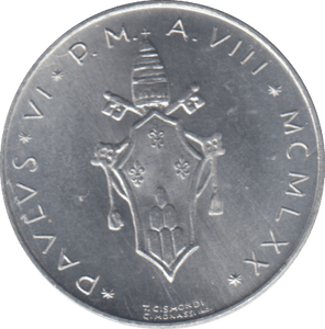 1970 TWO LIRE VATICAN - WORLD COINS - Cambridgeshire Coins