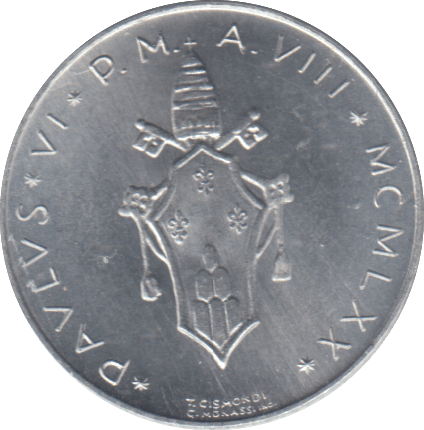 1970 TWO LIRE VATICAN - WORLD COINS - Cambridgeshire Coins