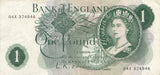 1970'S ONE POUND BANKNOTE O'BRIEN USED - £1 BANKNOTE - Cambridgeshire Coins