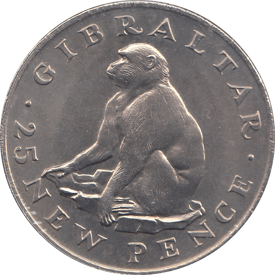 1971 25 PENCE GIBRALTAR ( BU ) - WORLD COINS - Cambridgeshire Coins