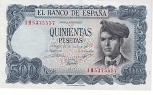 1971 500 PESTAST SPAIN BANKNOTE REF-1859 - WORLD BANKNOTES - Cambridgeshire Coins