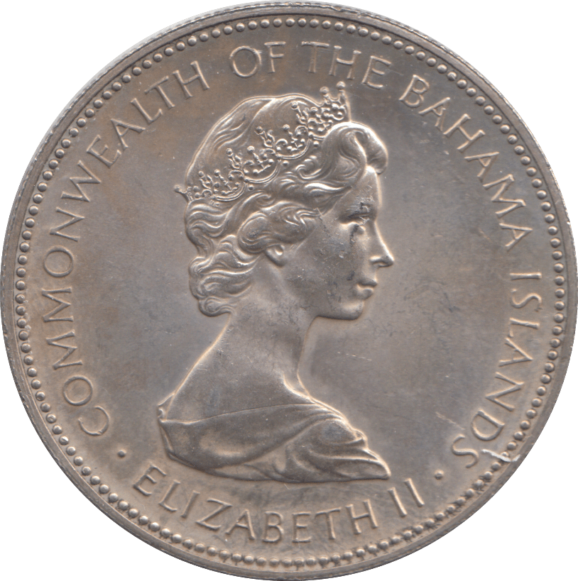 1971 BAHAMAS SILVER DOLLAR - WOLRD SILVER COINS - Cambridgeshire Coins
