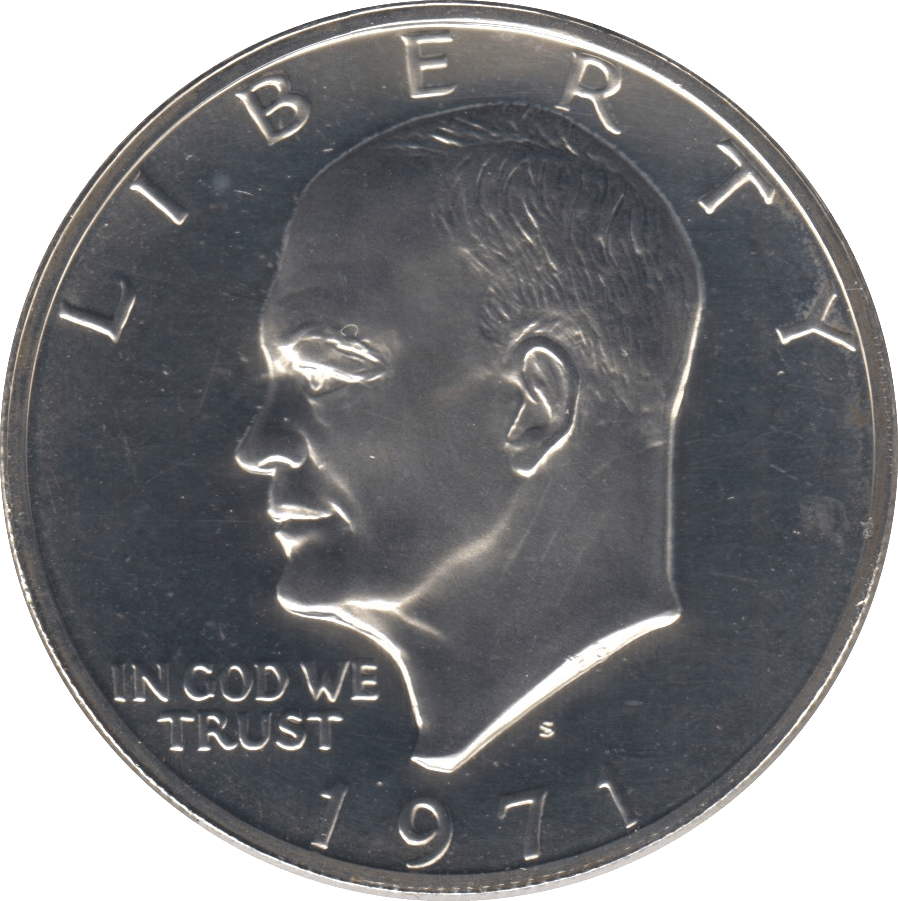 1971 EISENHOWER DOLLAR USA - SILVER WORLD COINS - Cambridgeshire Coins