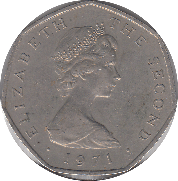 1971 ISLE OF MAN 50P - WORLD COINS - Cambridgeshire Coins