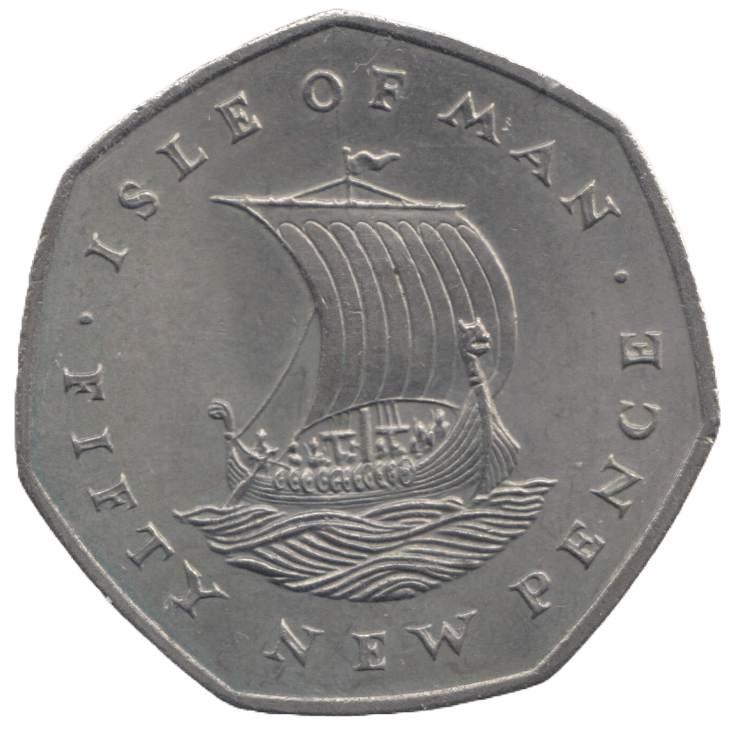 1971 ISLE OF MAN FIFTY PENCE - WORLD COINS - Cambridgeshire Coins