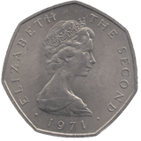 1971 ISLE OF MAN FIFTY PENCE - WORLD COINS - Cambridgeshire Coins