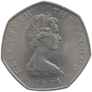 1971 ISLE OF MAN LARGE 50P ( BU ) - 50P REGIONAL ISSUES - Cambridgeshire Coins