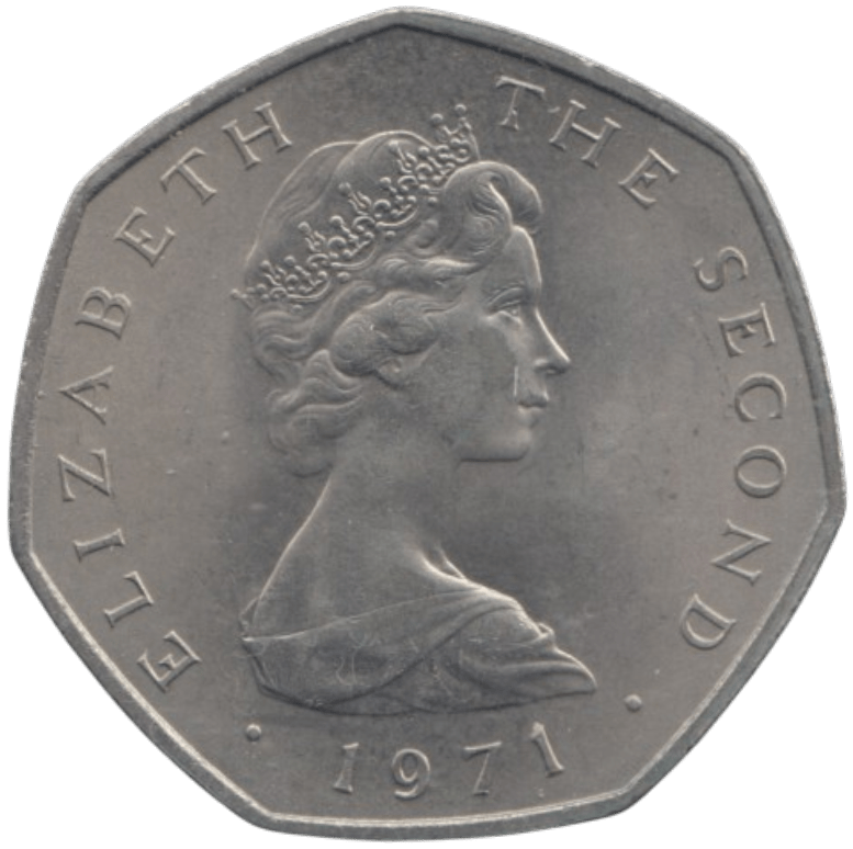 1971 ISLE OF MAN LARGE 50P ( BU ) - 50P REGIONAL ISSUES - Cambridgeshire Coins
