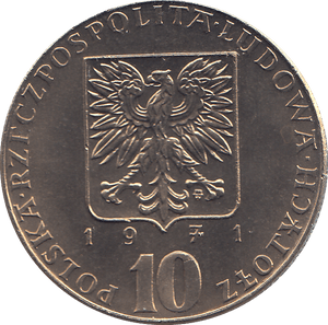 1971 POLAND TEN ZLOTYCH - WORLD COINS - Cambridgeshire Coins