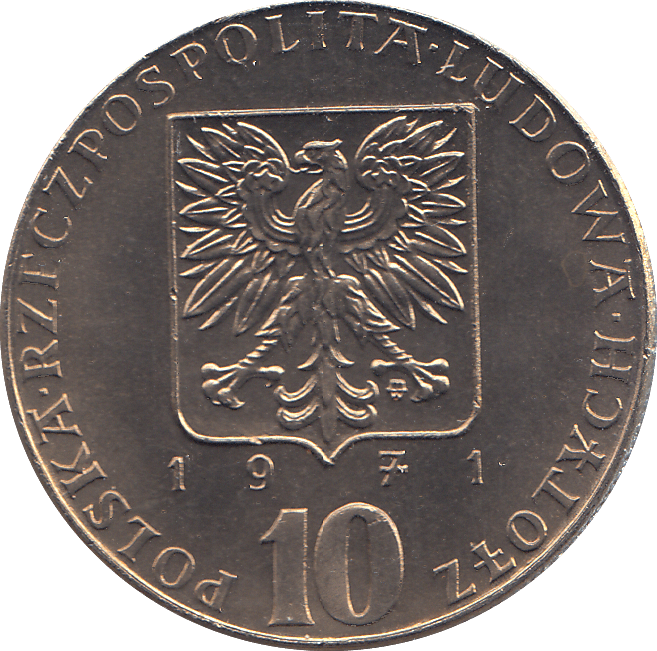 1971 POLAND TEN ZLOTYCH - WORLD COINS - Cambridgeshire Coins