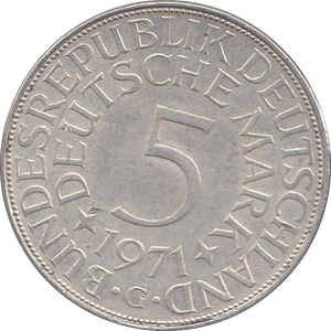 1971 SILVER GERMANY 5 MARKS - WORLD COINS - Cambridgeshire Coins