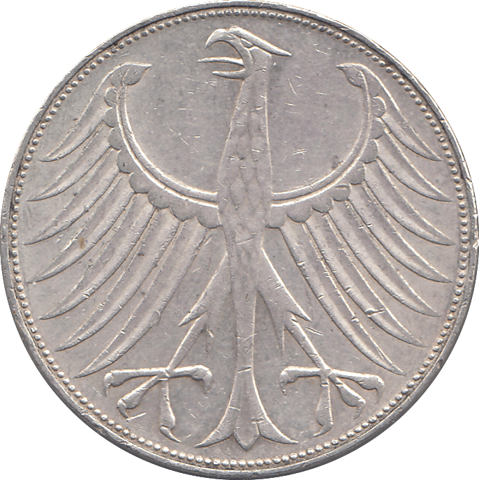 1971 SILVER GERMANY 5 MARKS - WORLD COINS - Cambridgeshire Coins