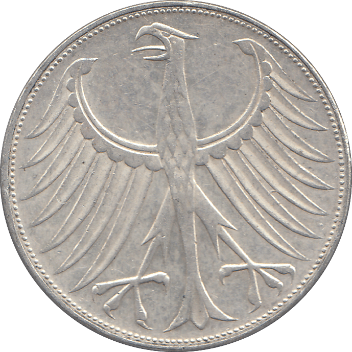 1971 SILVER GERMANY 5 MARKS - WORLD COINS - Cambridgeshire Coins
