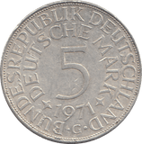 1971 SILVER GERMANY 5 MARKS - WORLD COINS - Cambridgeshire Coins