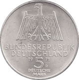 1971 SILVER GERMANY 5 MARKS - WORLD COINS - Cambridgeshire Coins